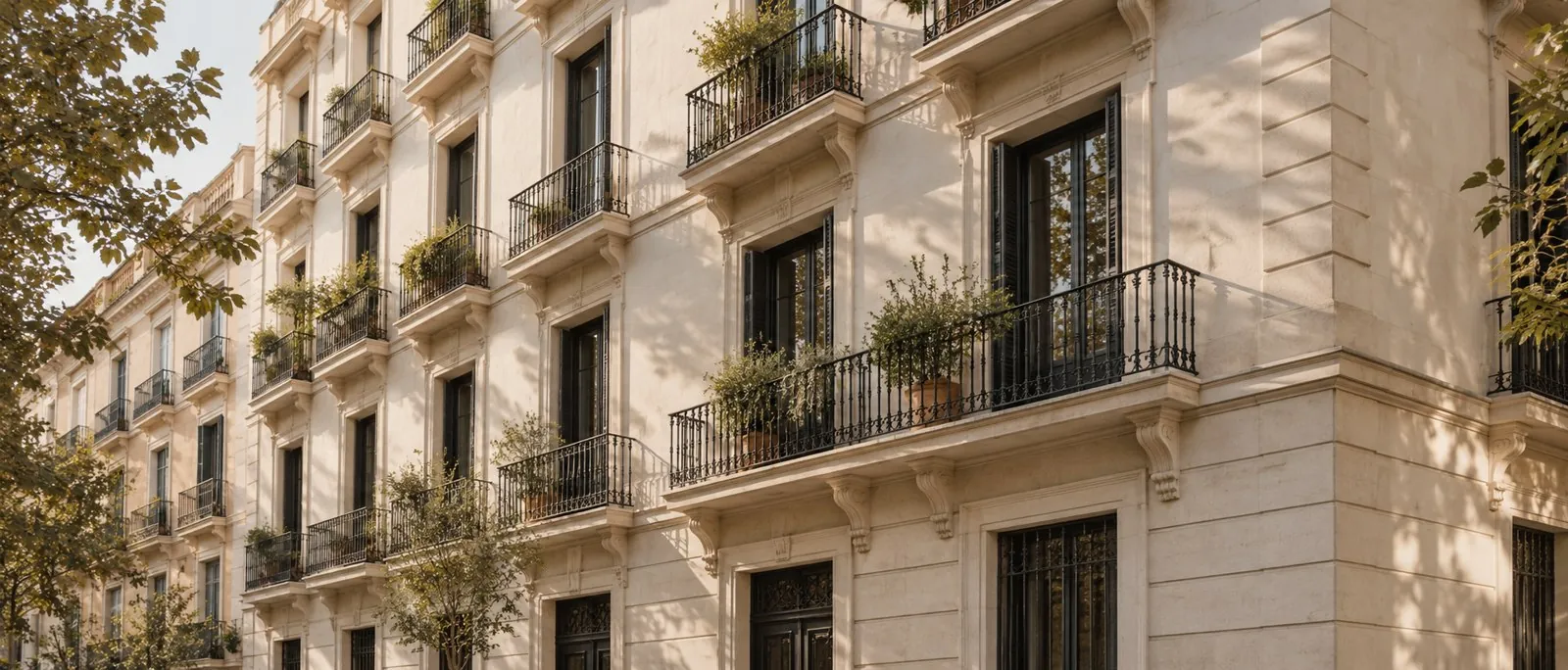 Fachada de un edificio residencial en tonos piedra, imagen ilustrativa de gestión de activos