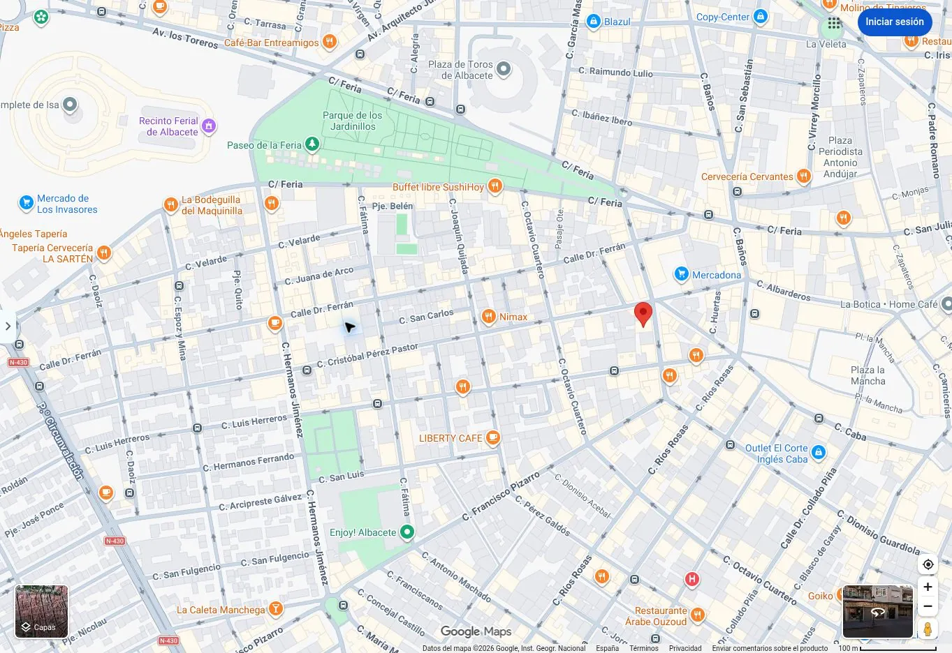 Mapa con la ubicación de OG en Albacete