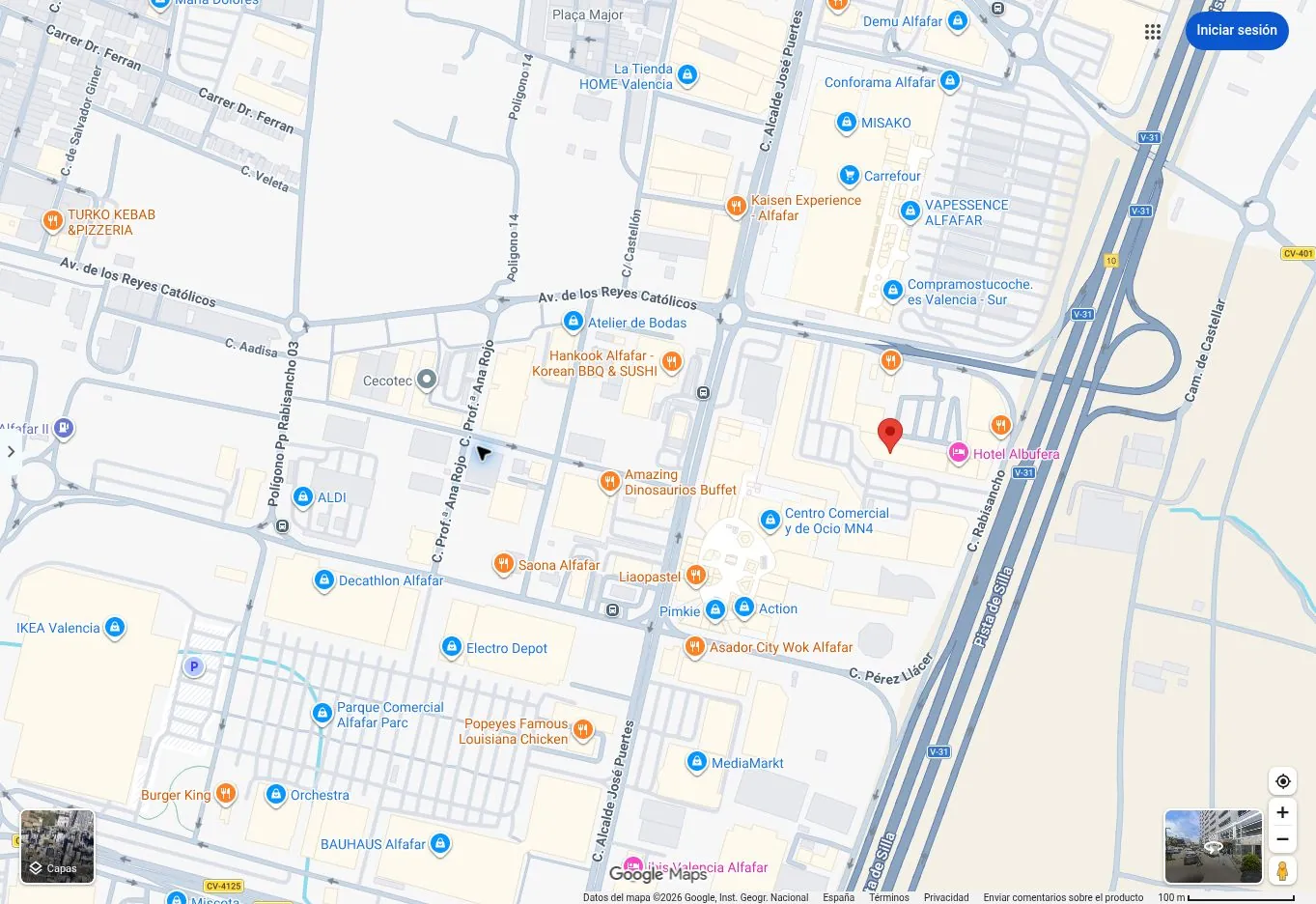 Mapa con la ubicación de OG en Alfafar (Valencia)